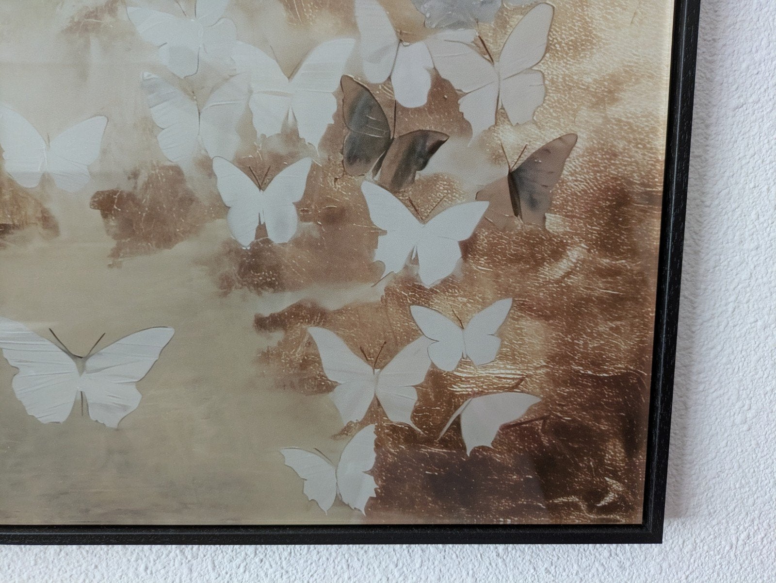 Luxe wanddecoratie 80x80 - plexiglas - vlinders met goud-, Ophalen