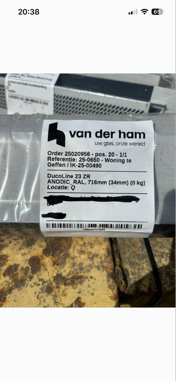 Ventilatierooster DucoLine 23 ZR Anodic RAL 716mm, Ophalen of Verzenden, Nieuw, Gevelraam of Ruit, Minder dan 80 cm