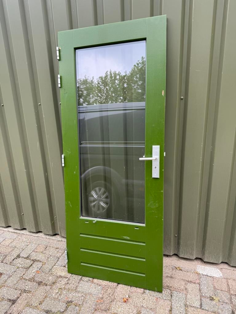 Hardhouten deur 83x2015, Ophalen, Zo goed als nieuw, Buitendeur, 200 tot 215 cm