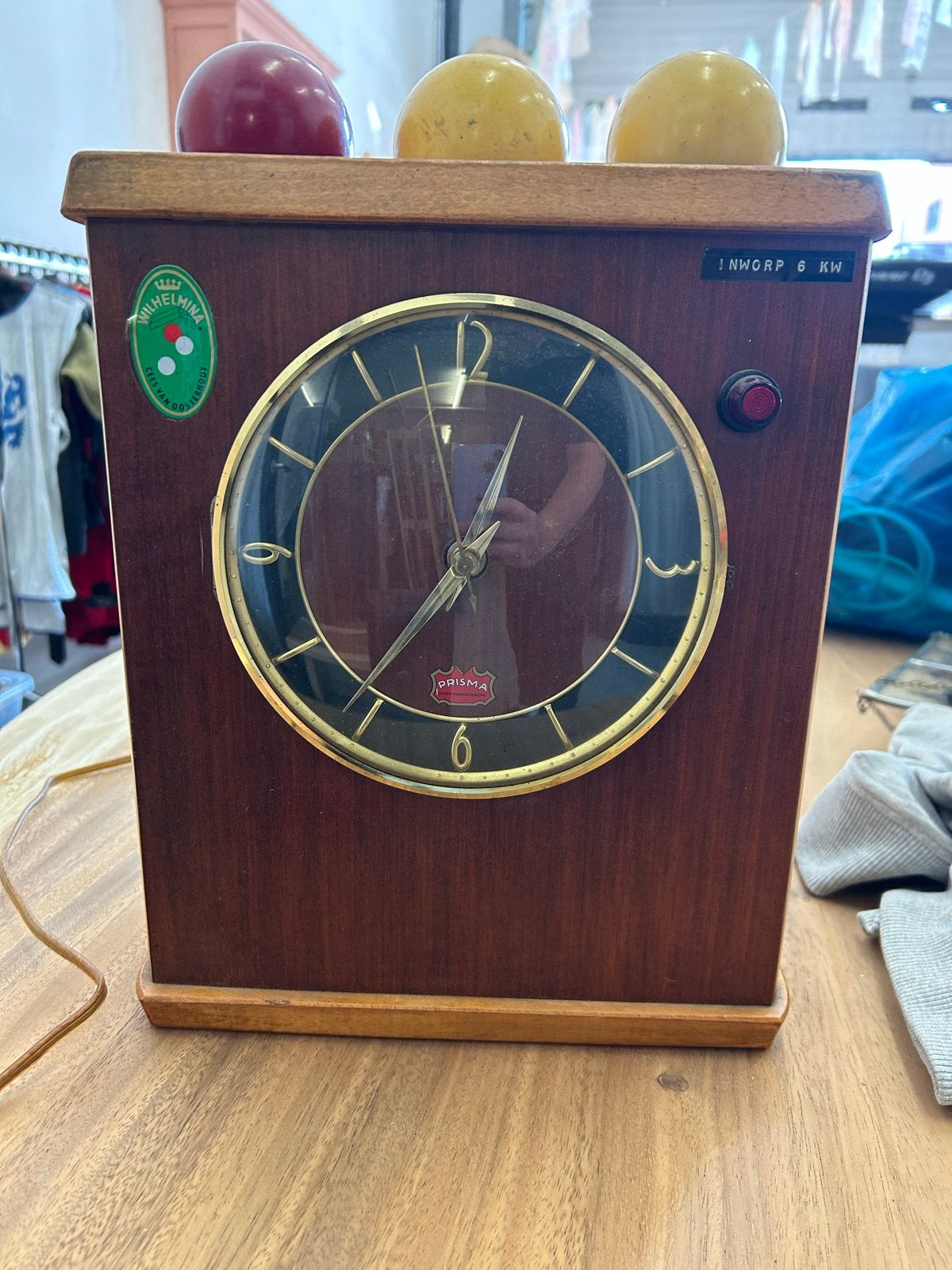 Vintage Biljart Klok - Prisma - Werkend, Ophalen