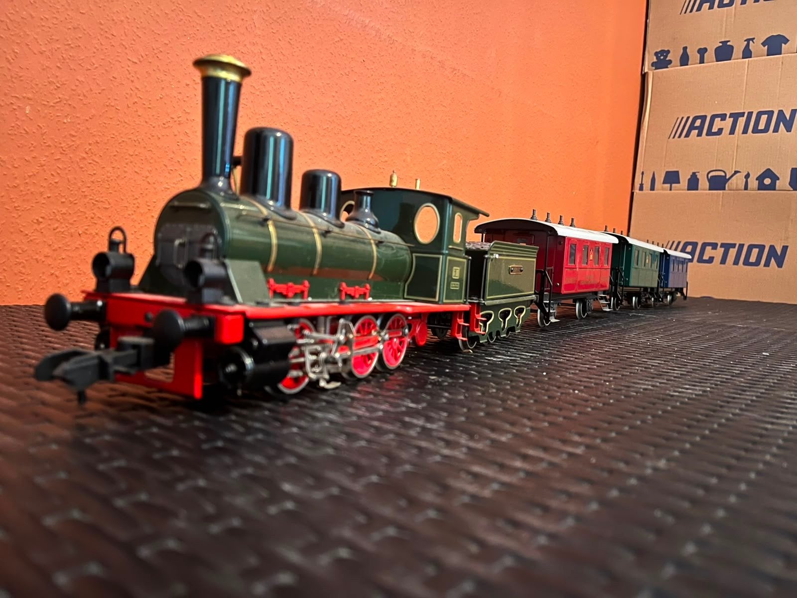 Märklin Maxi Treinset locomotief met en 3 Wagons nr 5452, Ophalen, Treinset, Gelijkstroom of Wisselstroom, Zo goed als nieuw