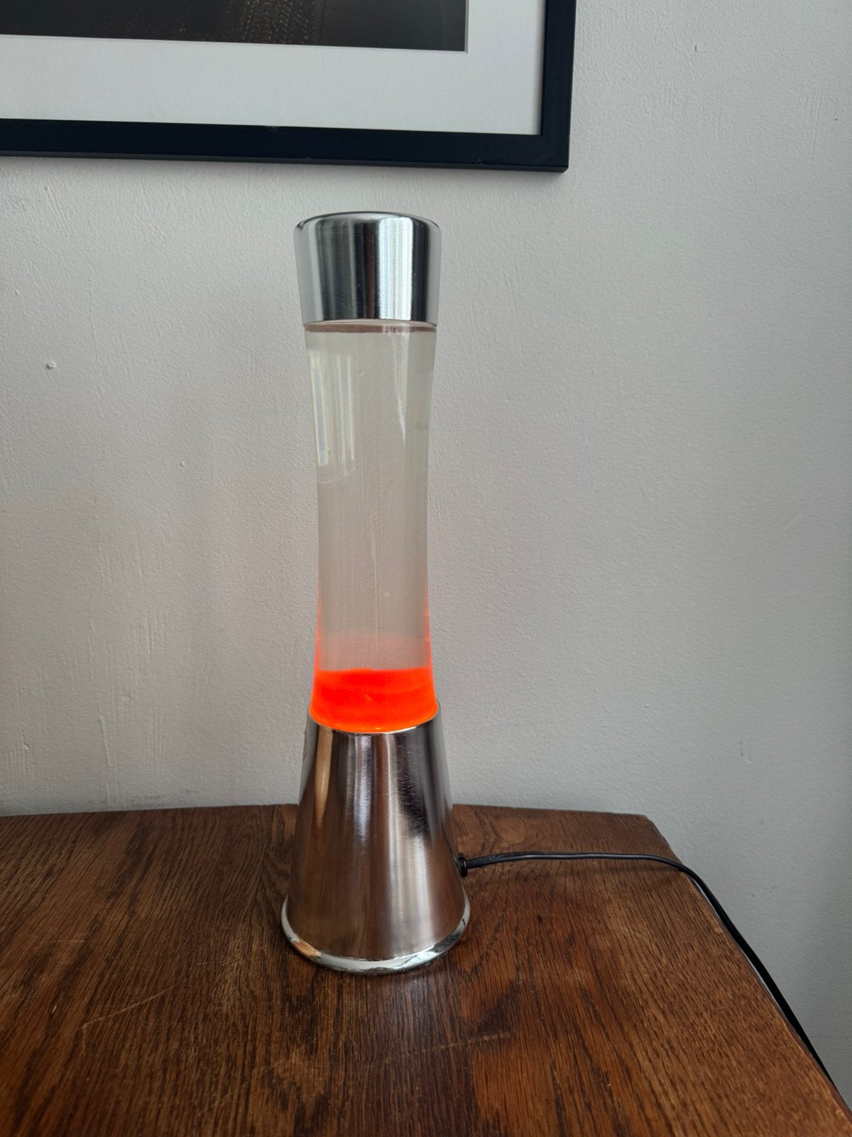 Lava lamp chroom Fisura, Oranje, Ophalen, Zo goed als nieuw