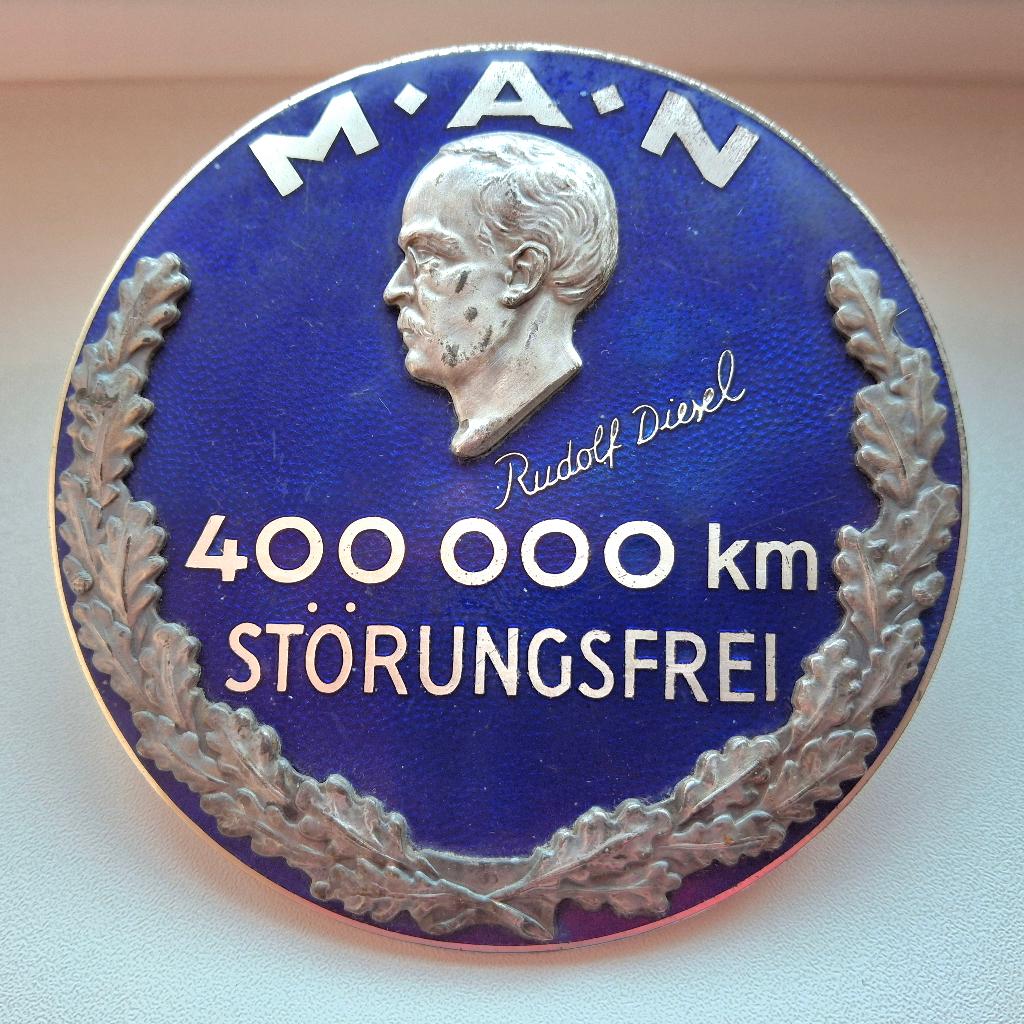 M.A.N. embleem - Plaquette 400.000 km, Verzamelen, Ophalen of Verzenden, Zo goed als nieuw, Motoren