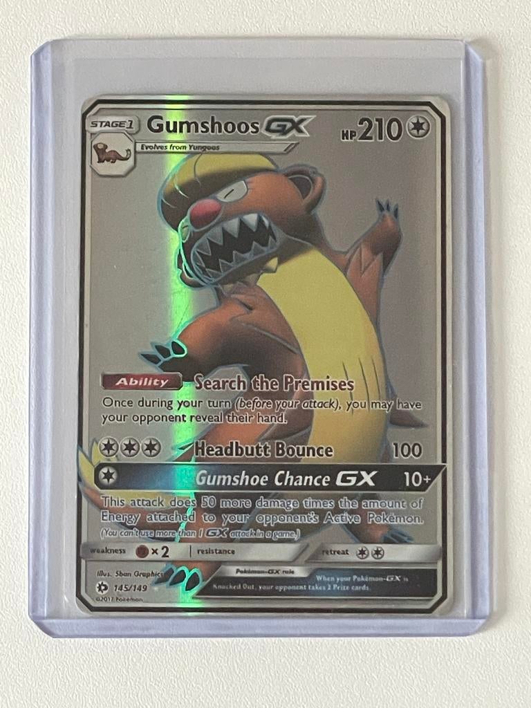 Gumshoos GX Pokémon Kaart - Full Art Holo, Ophalen of Verzenden, Zo goed als nieuw, Losse kaart, Foil