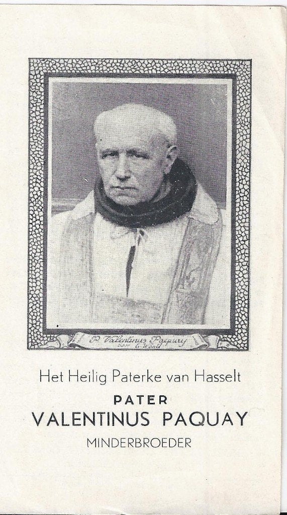 Bp270 prentje paterke van Hasselt Valentinus paquay, Ophalen of Verzenden, Zo goed als nieuw, Kaart of Prent