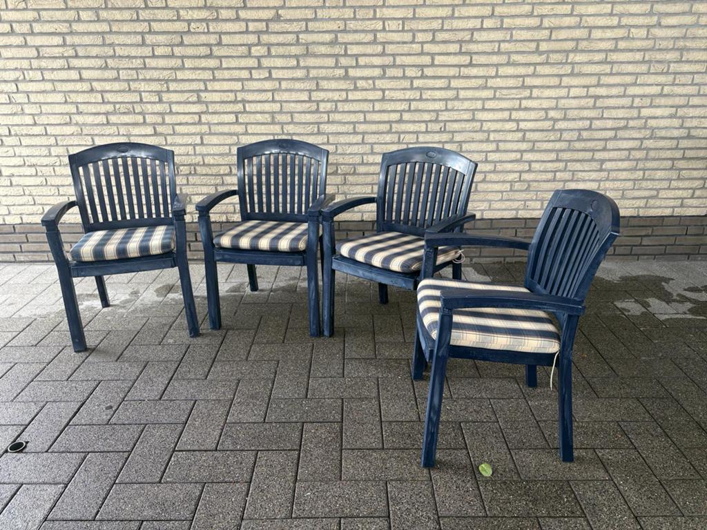 Hartman stoelen met kussens, Ophalen of Verzenden, Gebruikt, Kunststof, Stapelbaar