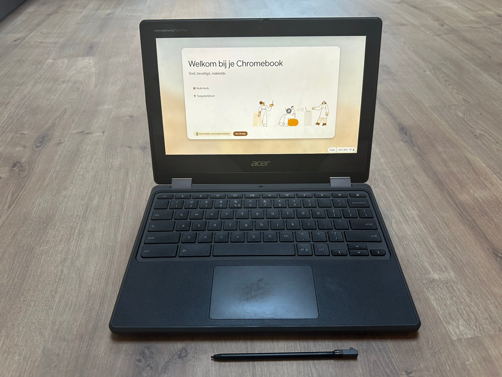 Acer Chromebook R753T inclusief oplader, hoes en stylus, Ophalen, 14 inch, 4 GB of minder, Qwerty