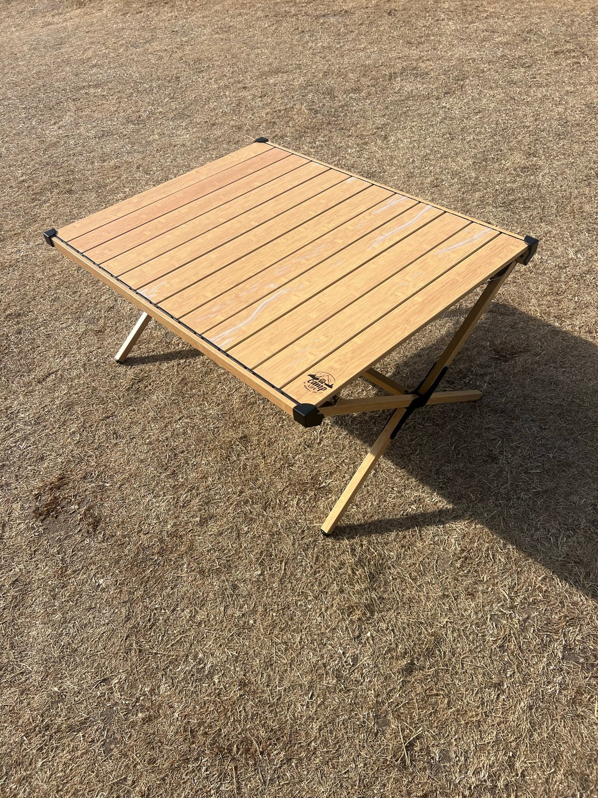 Lage campingtafel bamboe look - zo goed als nieuw, Ophalen, Zo goed als nieuw, Campingmeubel-accessoire