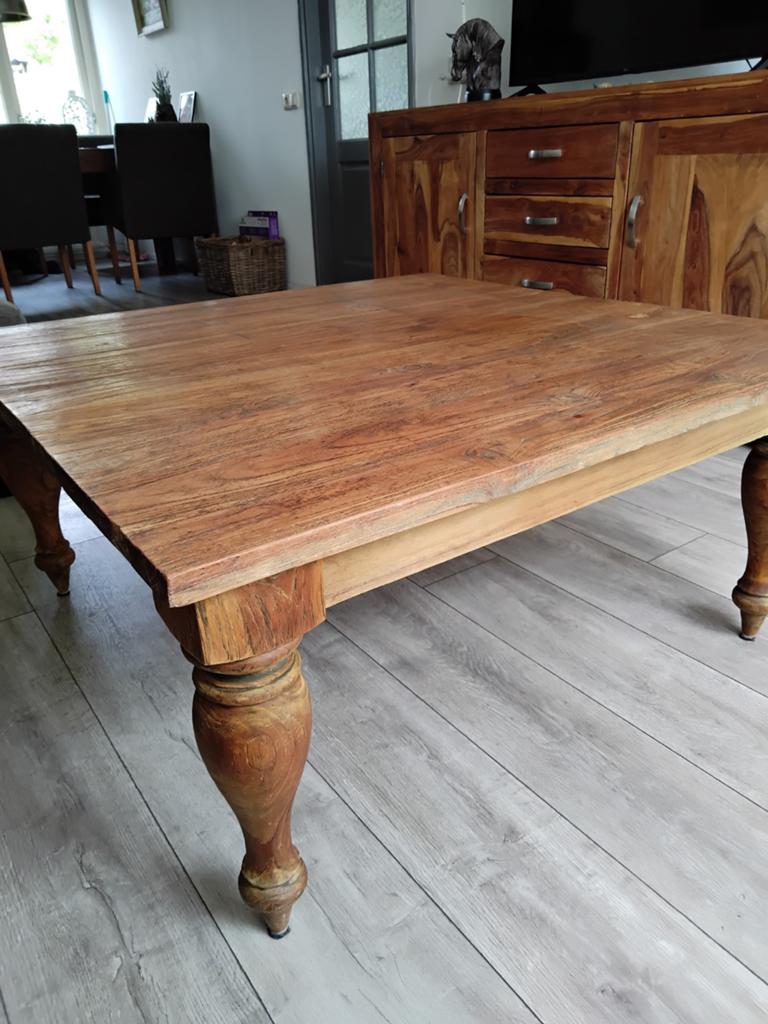 Hele mooie teak salontafel, 50 tot 100 cm, Past in ieder interieur, Zo goed als nieuw, Vierkant