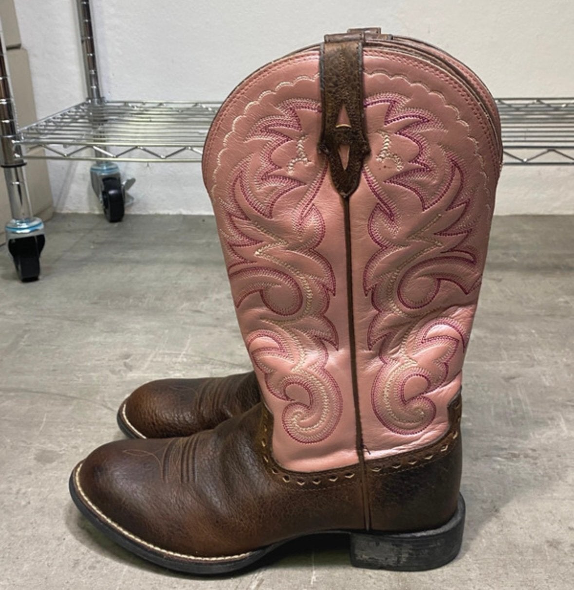 roze cowboylaarzen 38 ariat, Ophalen, Zo goed als nieuw, Roze, Hoge laarzen