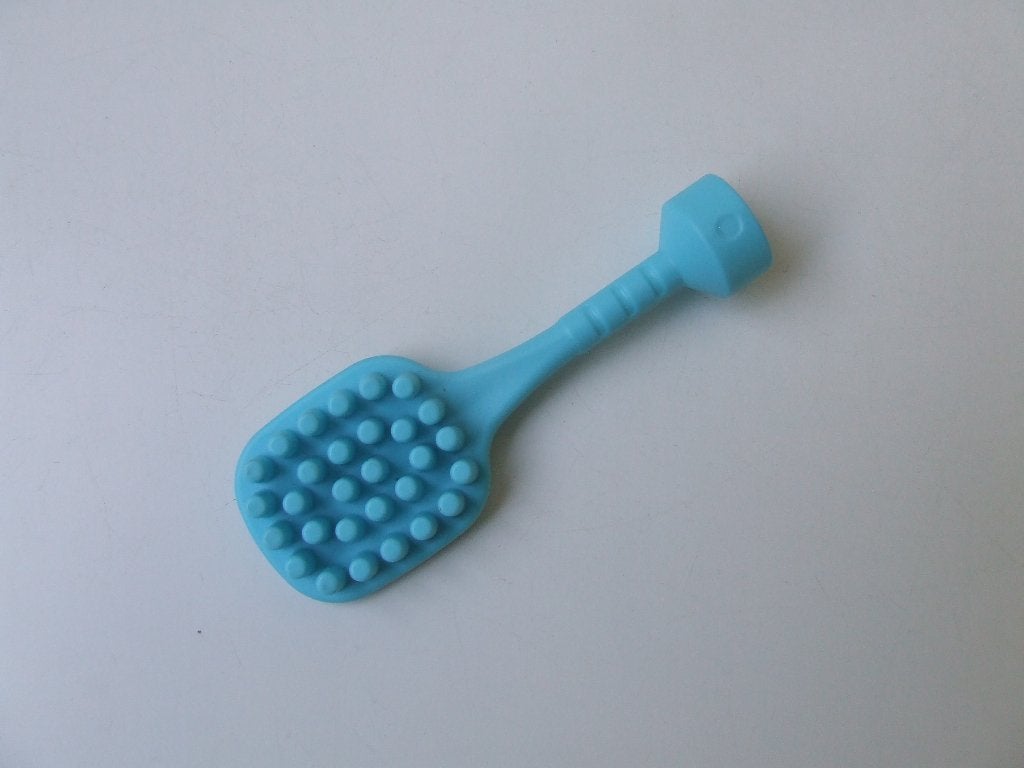 Medium azuur blauwe Duplo borstel met handvat, Ophalen of Verzenden, Zo goed als nieuw, Accessoire, Duplo