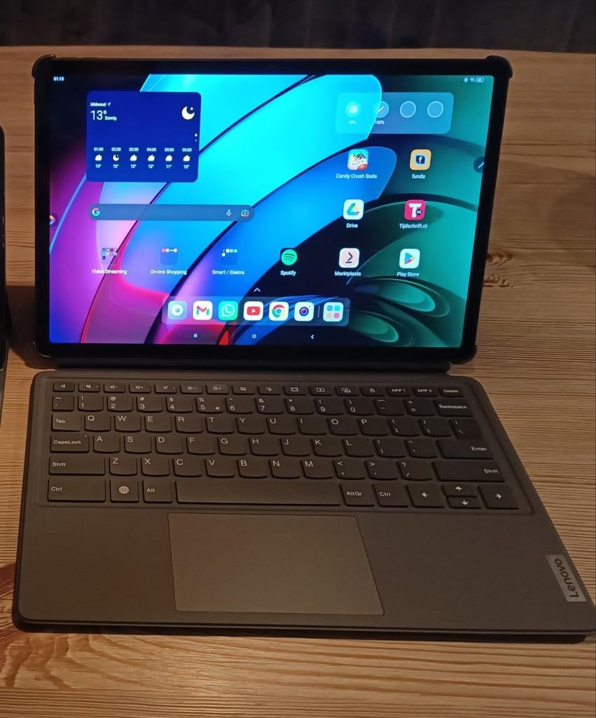 Lenovo Tab P12 tablet + origineel toetsenbord + extra hoes, 12 inch, Ophalen of Verzenden, Zo goed als nieuw, Lenovo.