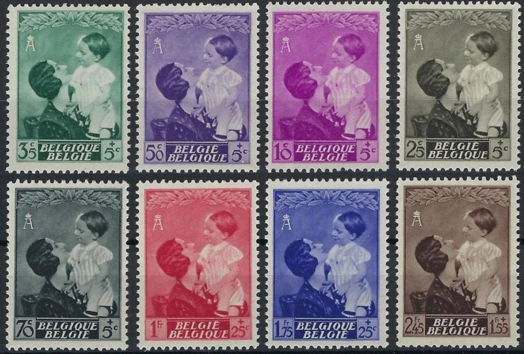België 1937 - OBP447-454 - Koningin Astrid+ Prins Boudewijn, Koninklijk huis, Frankeerzegel, Ophalen of Verzenden, Postfris