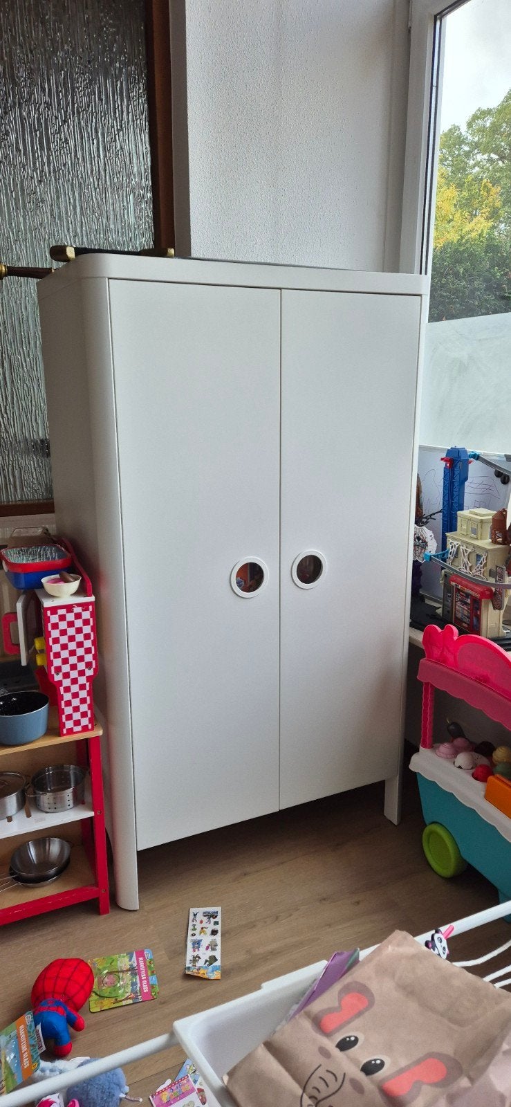 IKEA Busunge Kledingkast - Wit, Ophalen, Met deur(en), 100 tot 150 cm, 50 tot 100 cm