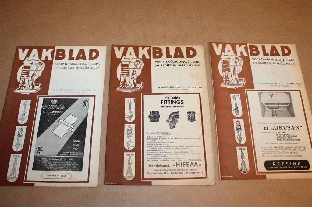 Vakblad voor loodgieters, fitters etc. - 1951 !!, Ophalen of Verzenden, Zo goed als nieuw, Bouwkunde