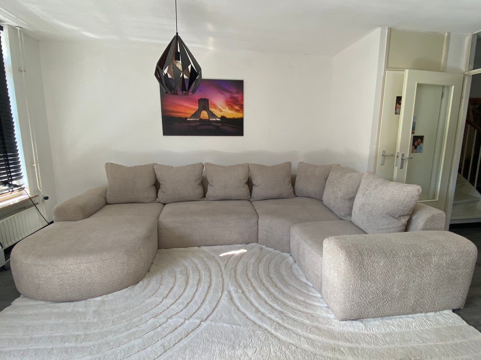 Luxe XL Teddy Bouclé bank, Huis en Inrichting, Banken | Complete zithoeken, Zo goed als nieuw, Ophalen
