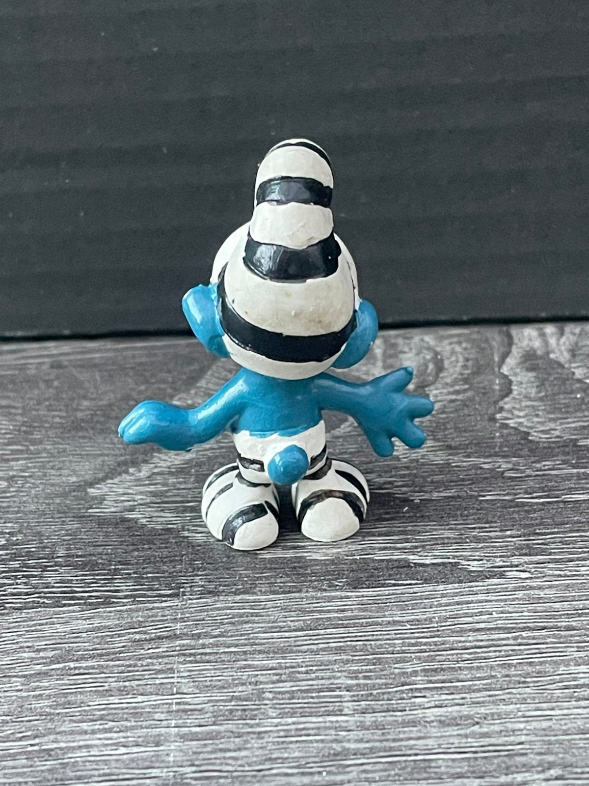 Smurf figuurtje - Zeldzame gestreepte Smurf, Verzamelen, Smurfen, Ophalen of Verzenden, Gebruikt, Overige Smurfen, Poppetje, Figuurtje of Knuffel