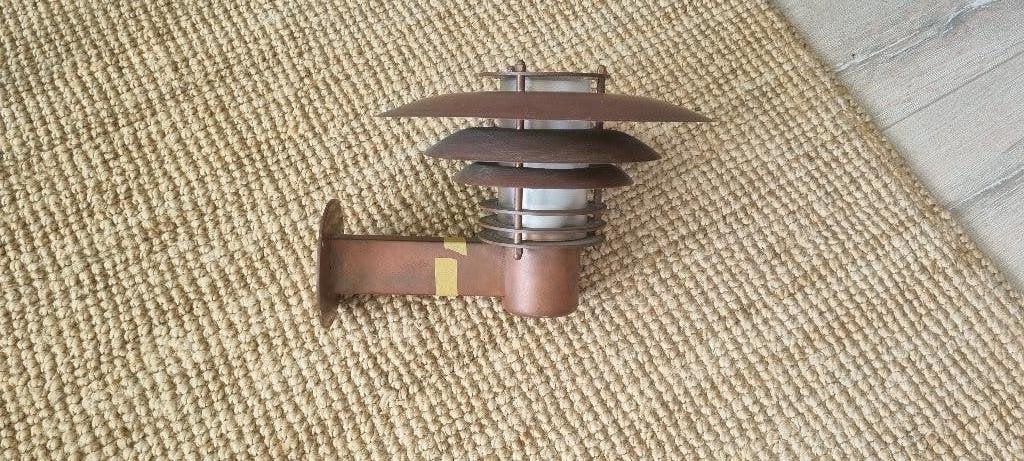 Koperkleurige buitenlamp, Overige materialen, Gebruikt, Wandlamp, Ophalen of Verzenden