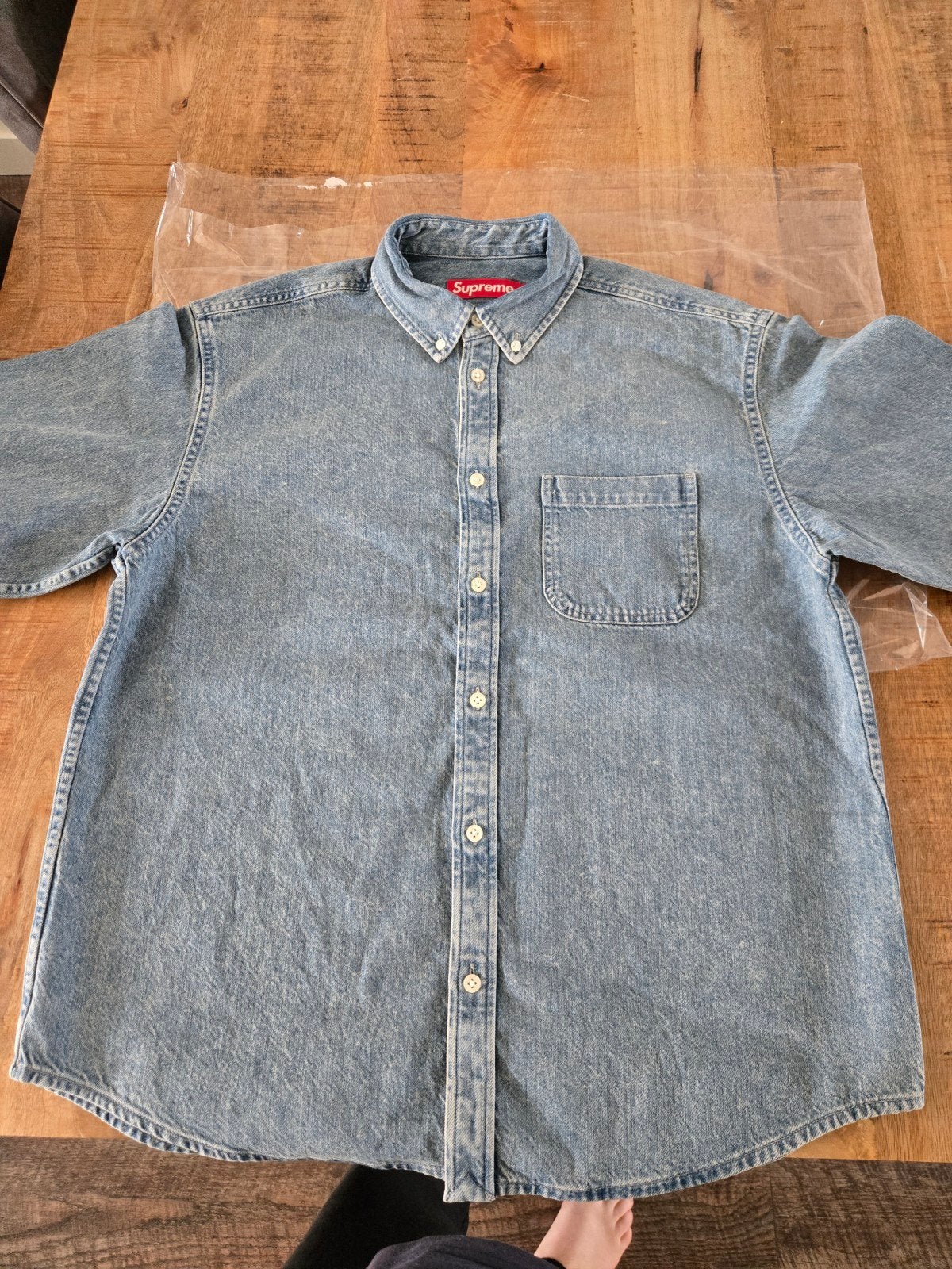 Supreme applique denim shirt maat M, Nieuw, Ophalen of Verzenden, Supreme, Maat 48/50 (M)