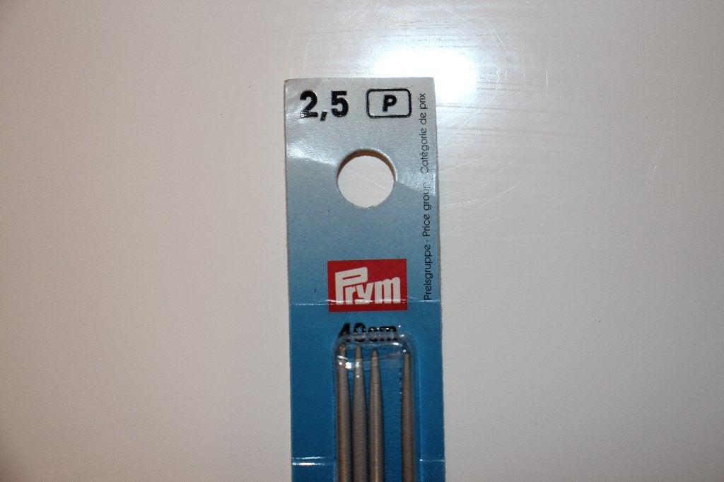 Prym breinaalden met dubbele punt - 40cm / 2,5mm #3486, Ophalen of Verzenden, Nieuw, Breien, Naald