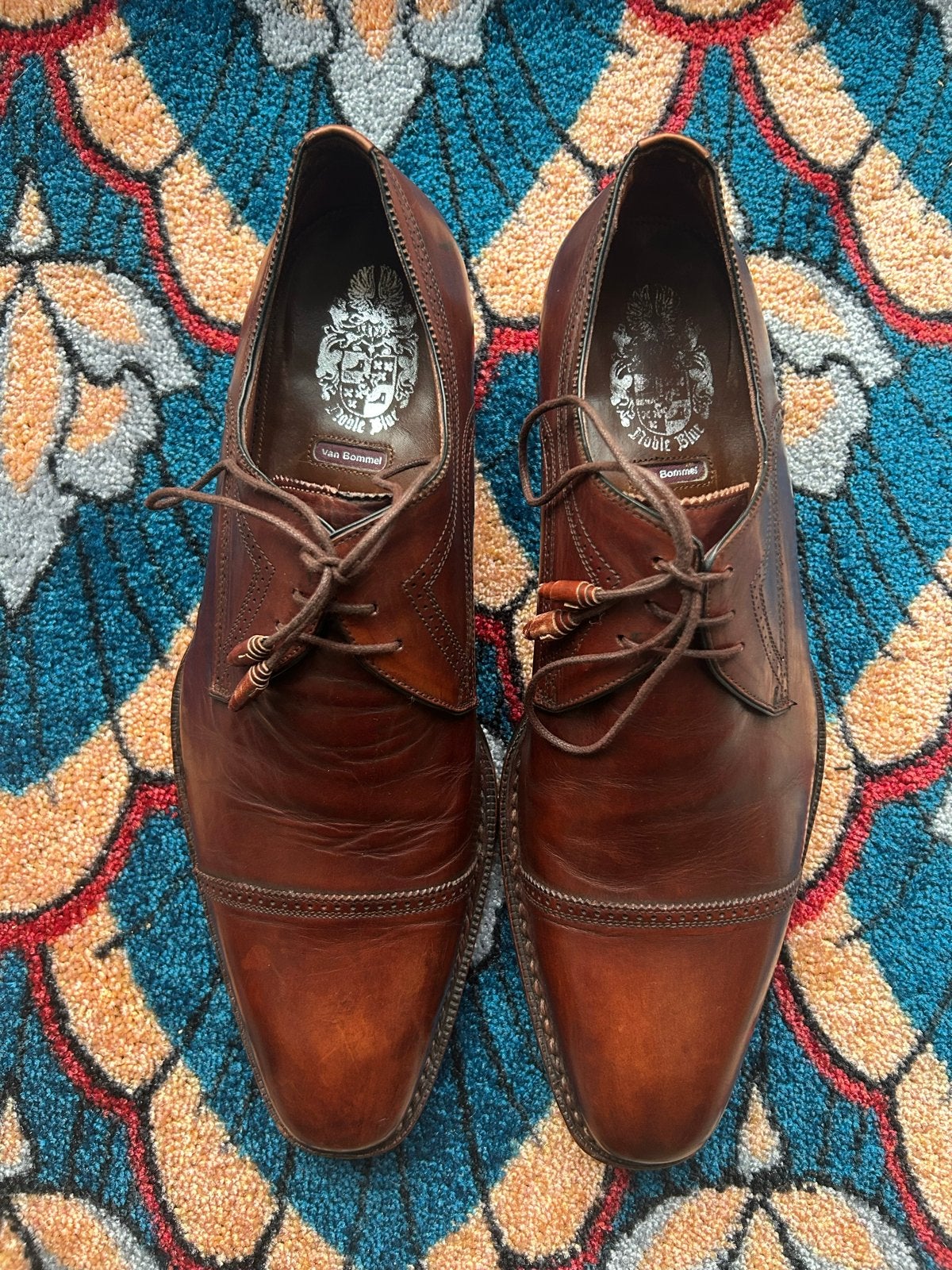 Van Bommel Noble Blue leren herenschoenen maat 8½ (42/43), Kleding | Heren, Bruin, Ophalen of Verzenden, Zo goed als nieuw, Veterschoenen