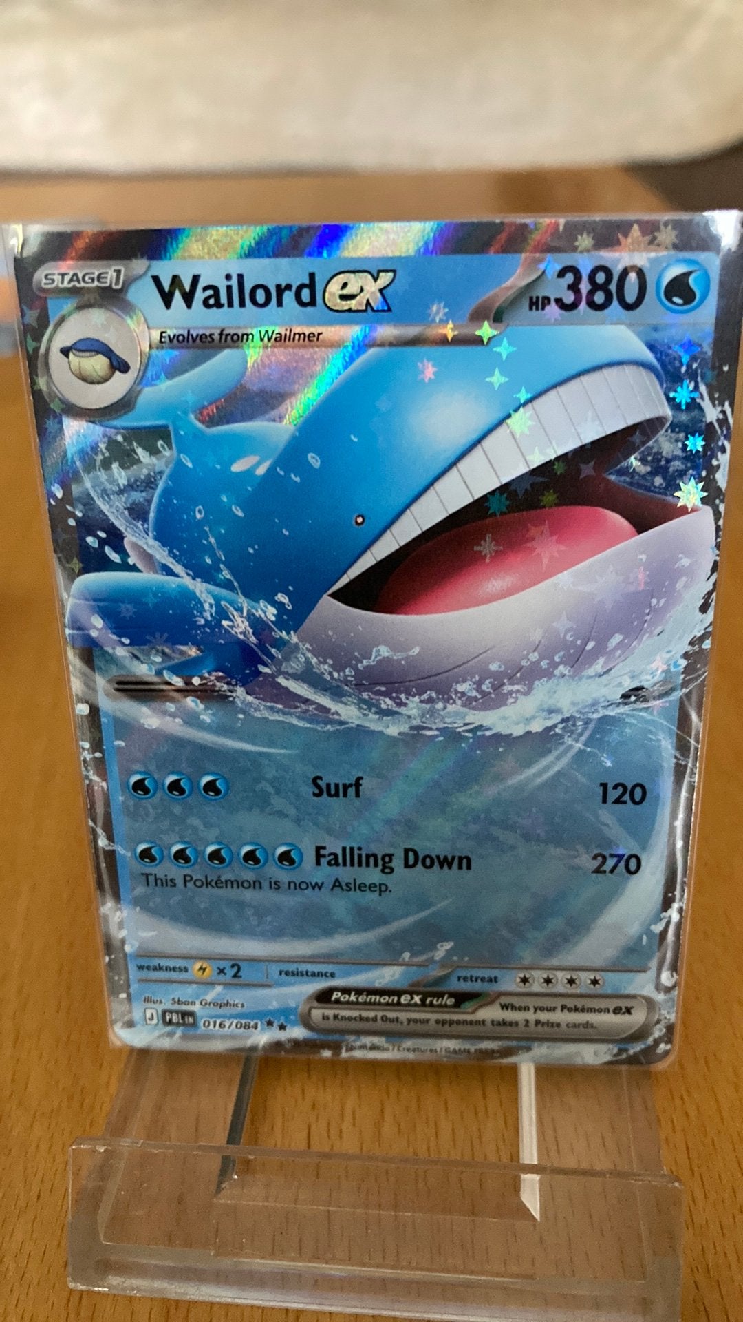 Pokemon Wailord Ex 16/84 Pitch Black 3,00 euro, Ophalen of Verzenden, Zo goed als nieuw