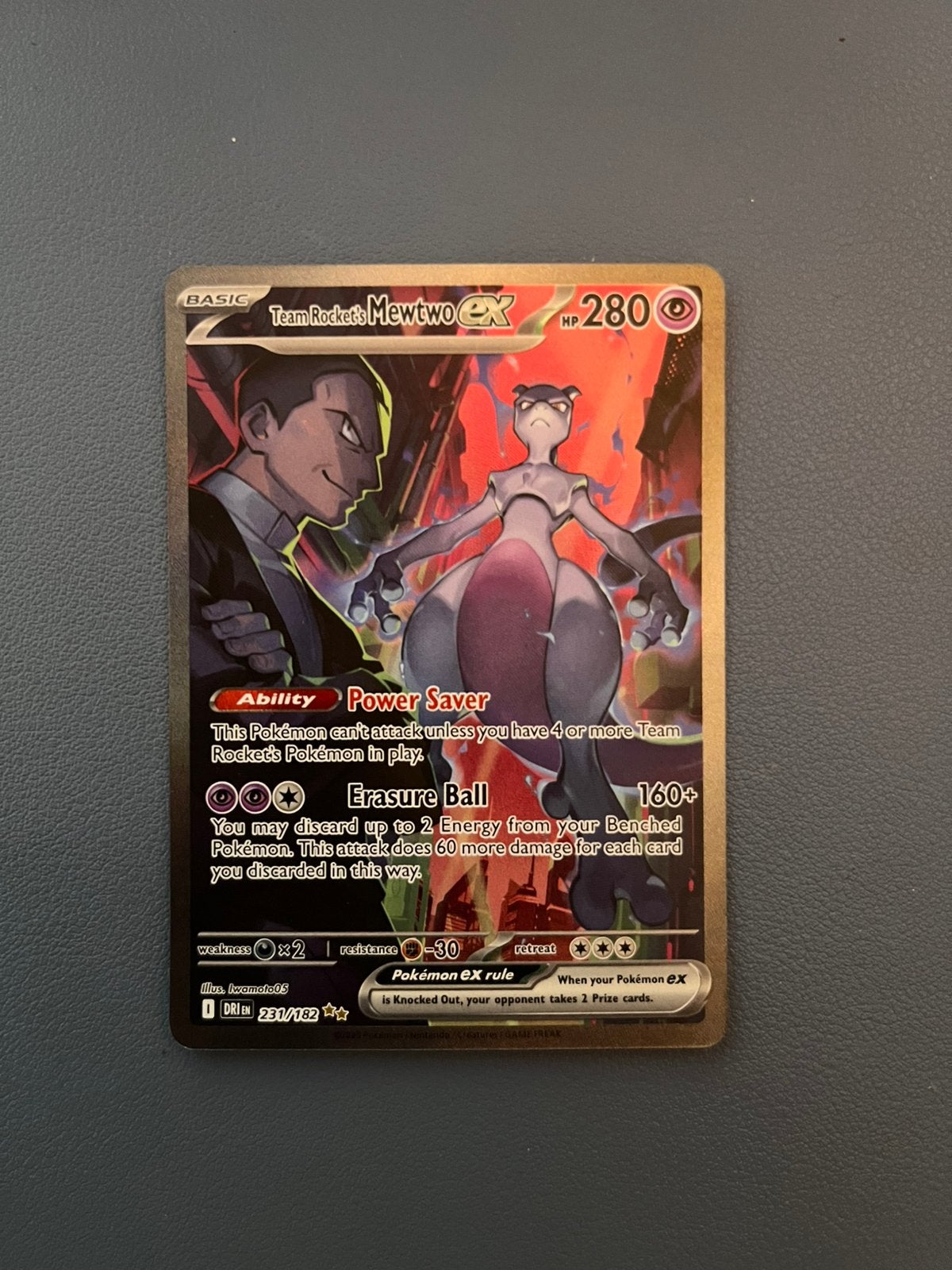 Team Rocket’s Mewtwo ex 231/182 Destined Rivals Pokemon, Ophalen of Verzenden, Zo goed als nieuw