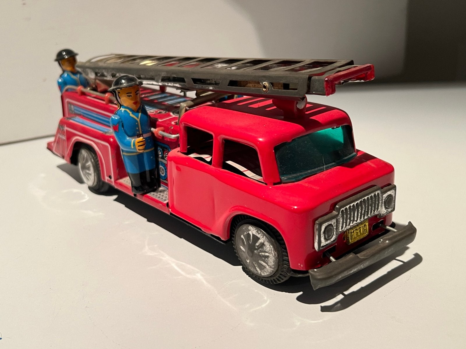 Vintage blikken brandweerwagen met wrijving en sirene, Ophalen of Verzenden