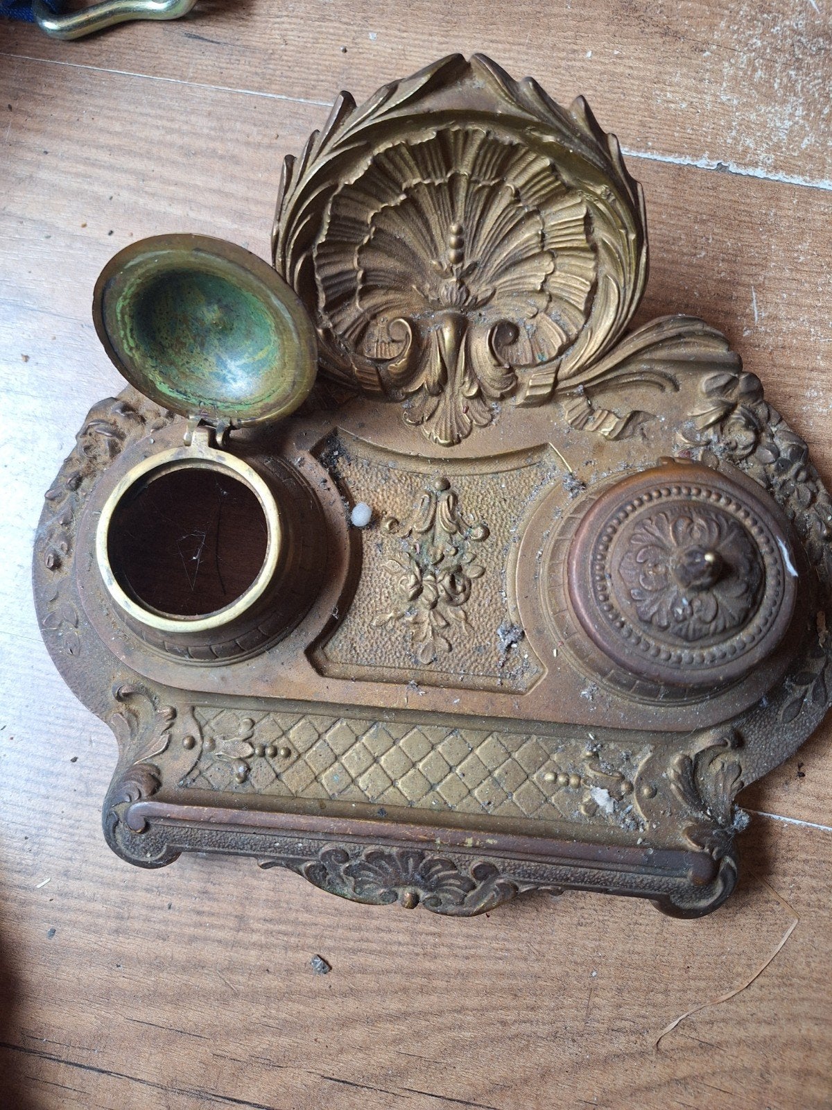 antieke inktpot, Ophalen of Verzenden