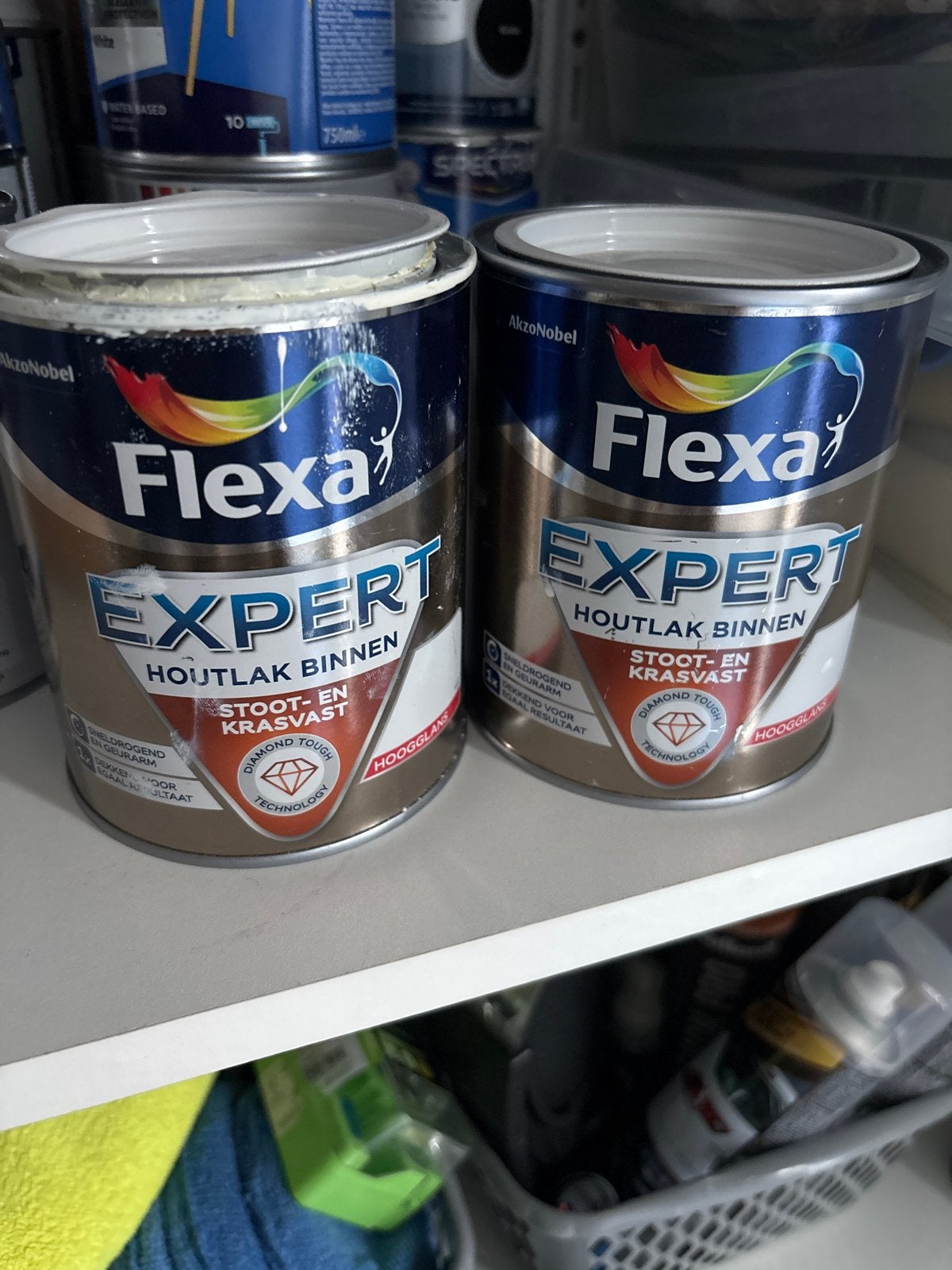 Flexa Expert Houtlak Binnen Hoogglans - nieuw en halfvol bli, Ophalen, Overige kleuren, Nieuw, Lak