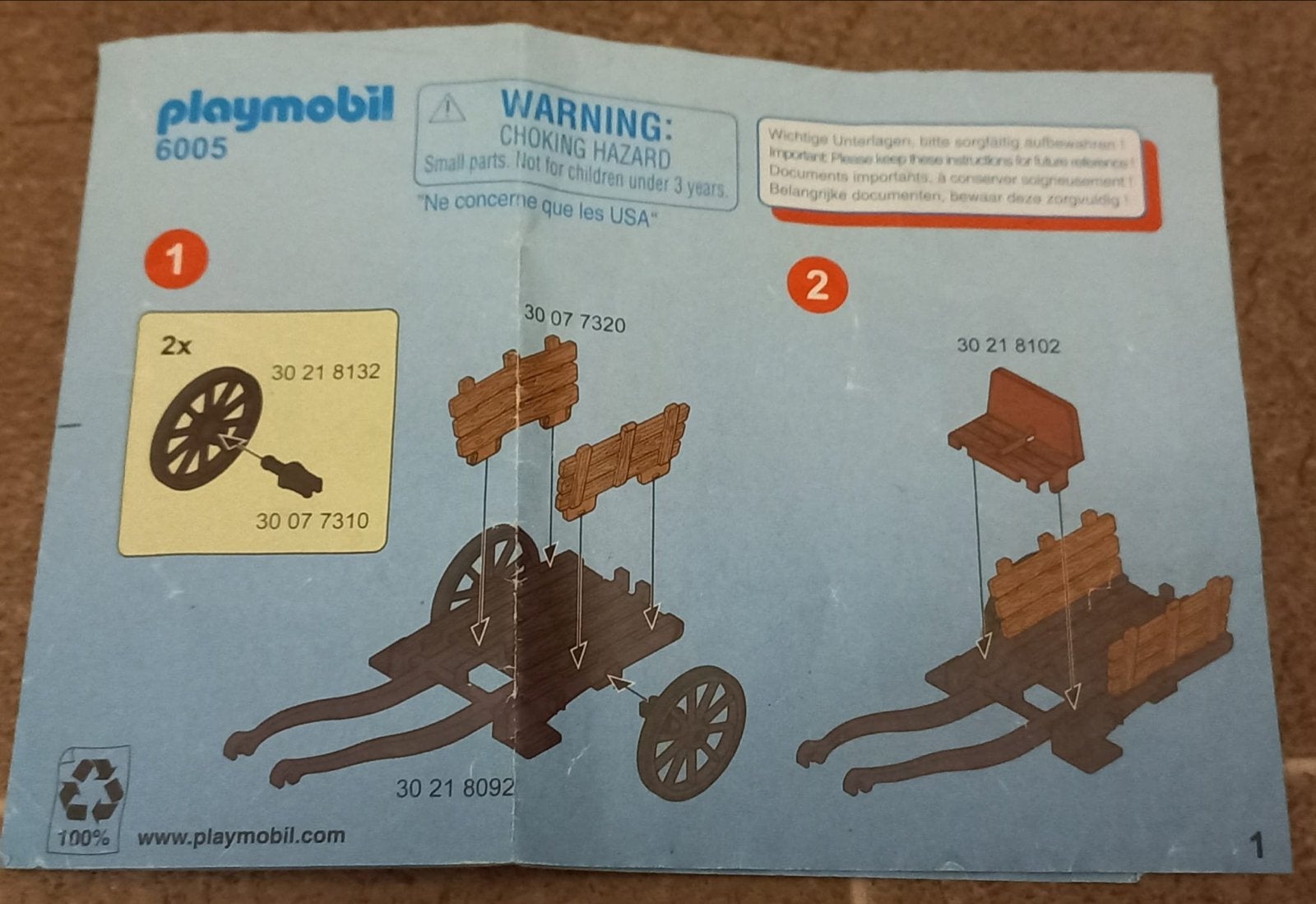 Playmobil 6005 Leeuwenridders met Ossenwagen, Verzenden, Zo goed als nieuw, Jongen of Meisje