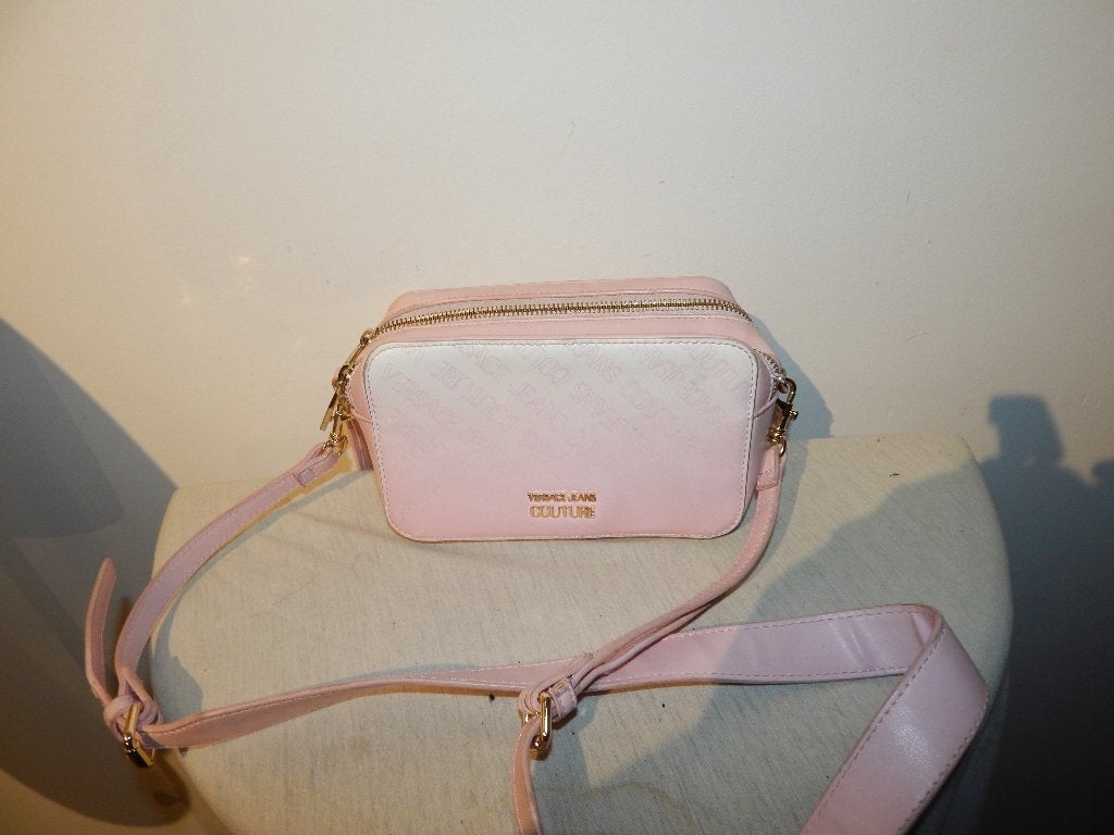 Versace jeans couture schouder tas merk print kleur verloop, Verzenden, Zo goed als nieuw, Roze, Schoudertasje