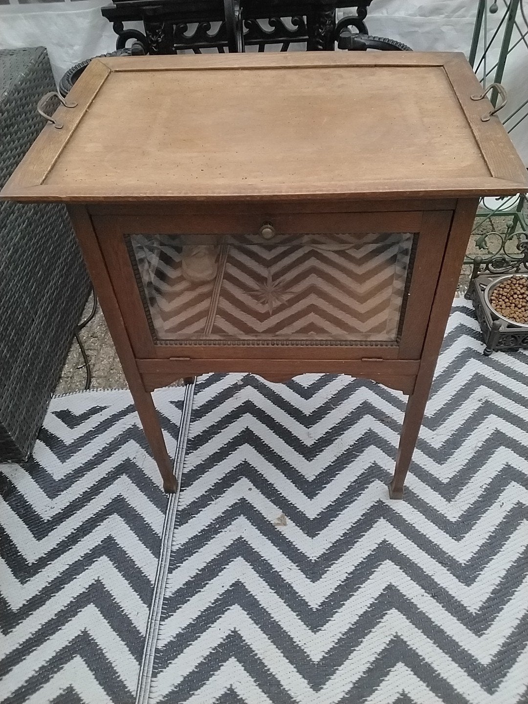 Antieke theekast/bijzettafel met dienblad, Ophalen of Verzenden