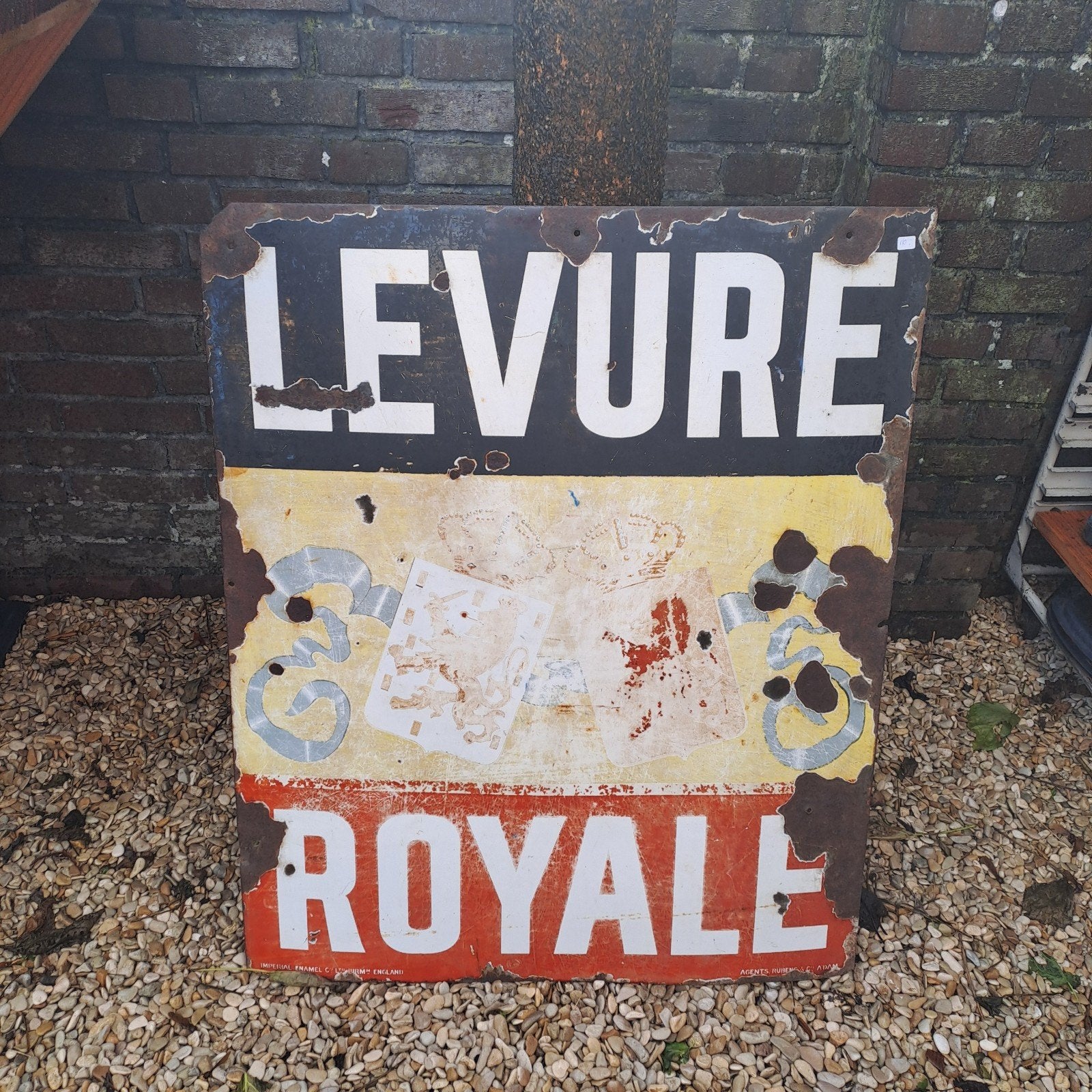 88x72 emaille reclamebord Levure gist, Ophalen, Gebruikt, Reclamebord