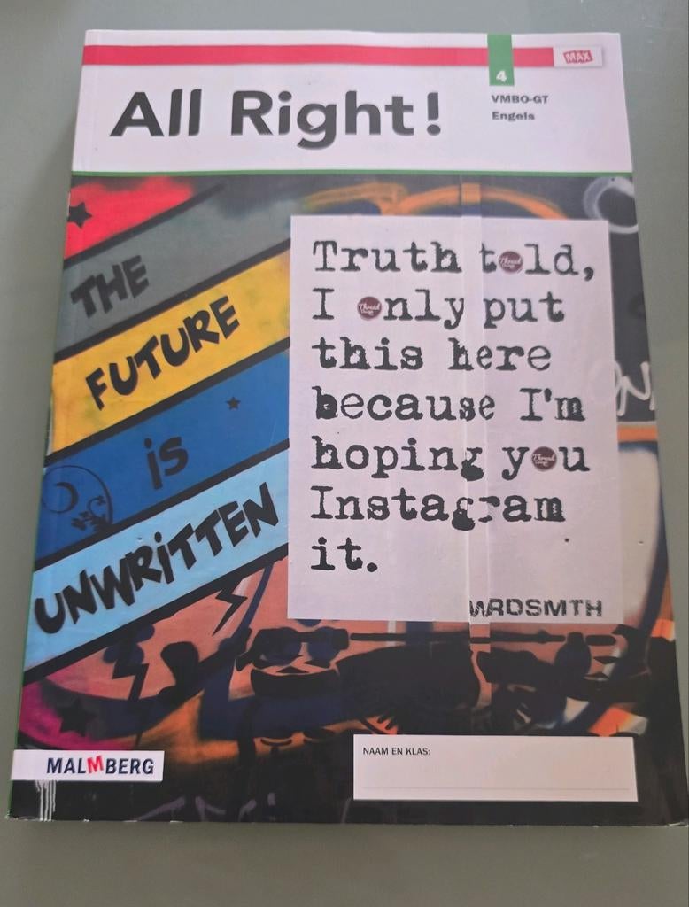 All Rlght!, Malmberg, Boeken, Ophalen of Verzenden, Zo goed als nieuw, VMBO, Engels