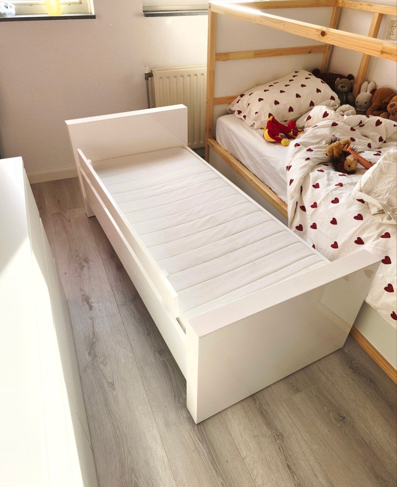 Kidsmill Alaska Peuter/Juniorbed 70x150 met valscherming, Ophalen, Gebruikt, Wit, 190 cm of minder
