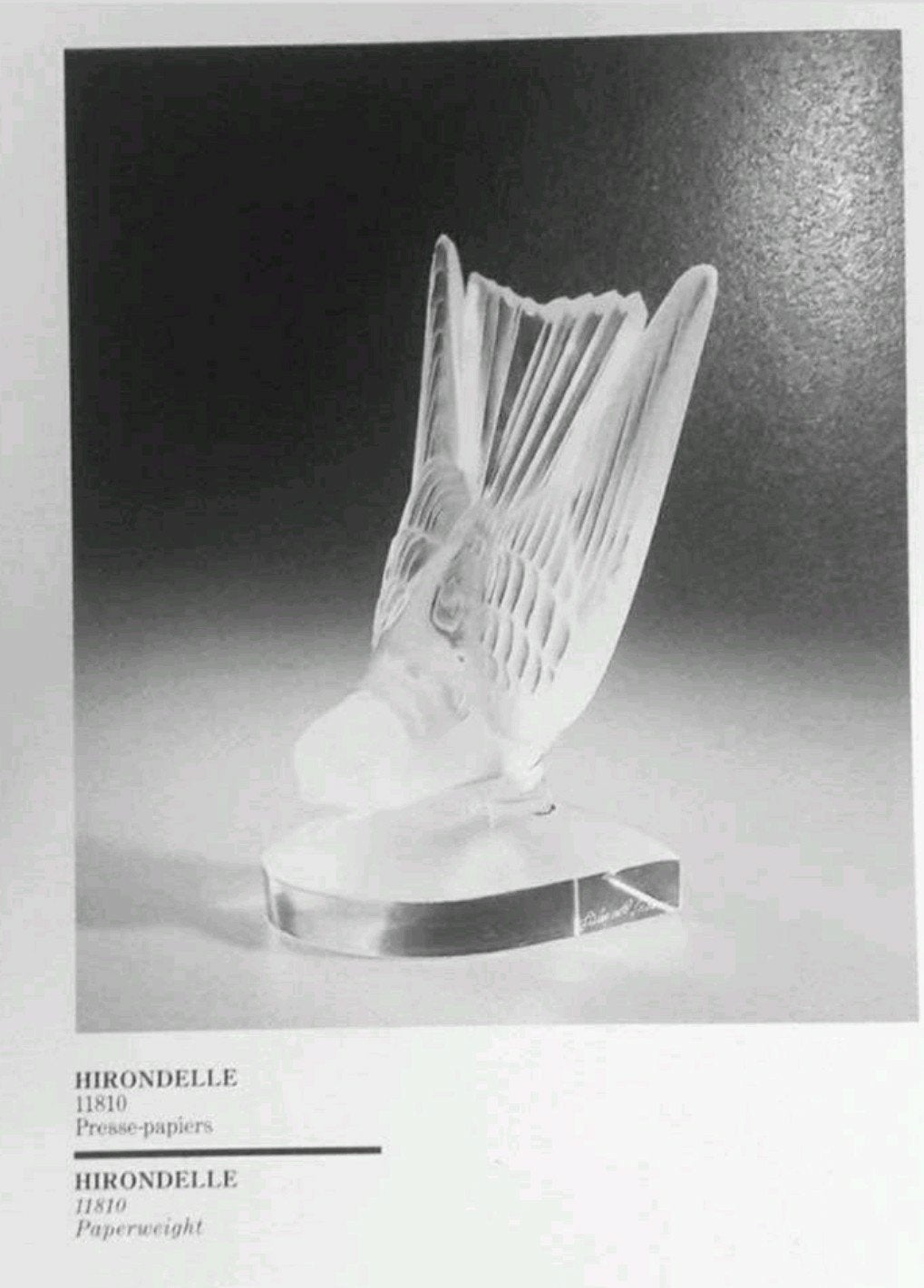 Lalique Hirondelle, Ophalen of Verzenden