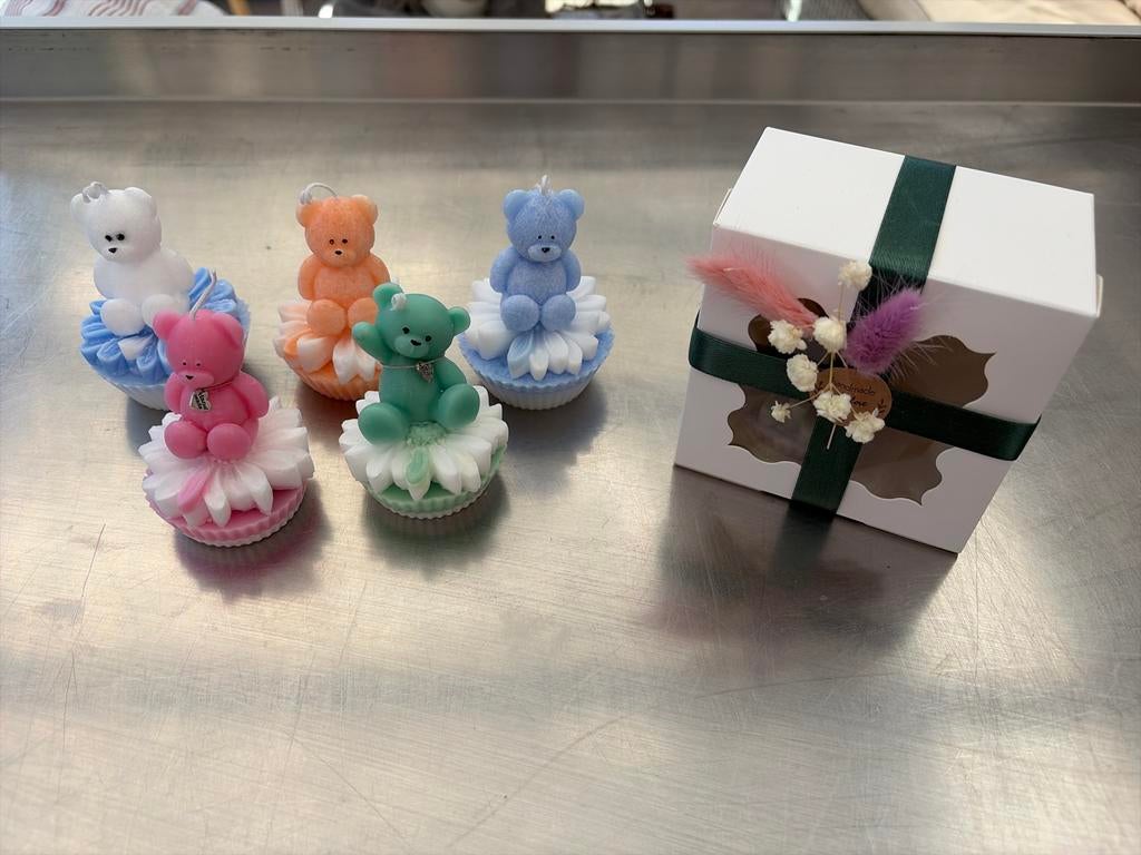Schattige Beren Kaarsen Set - Perfect Cadeau!, Huis en Inrichting, Woonaccessoires | Kandelaars en Kaarsen, Overige materialen
