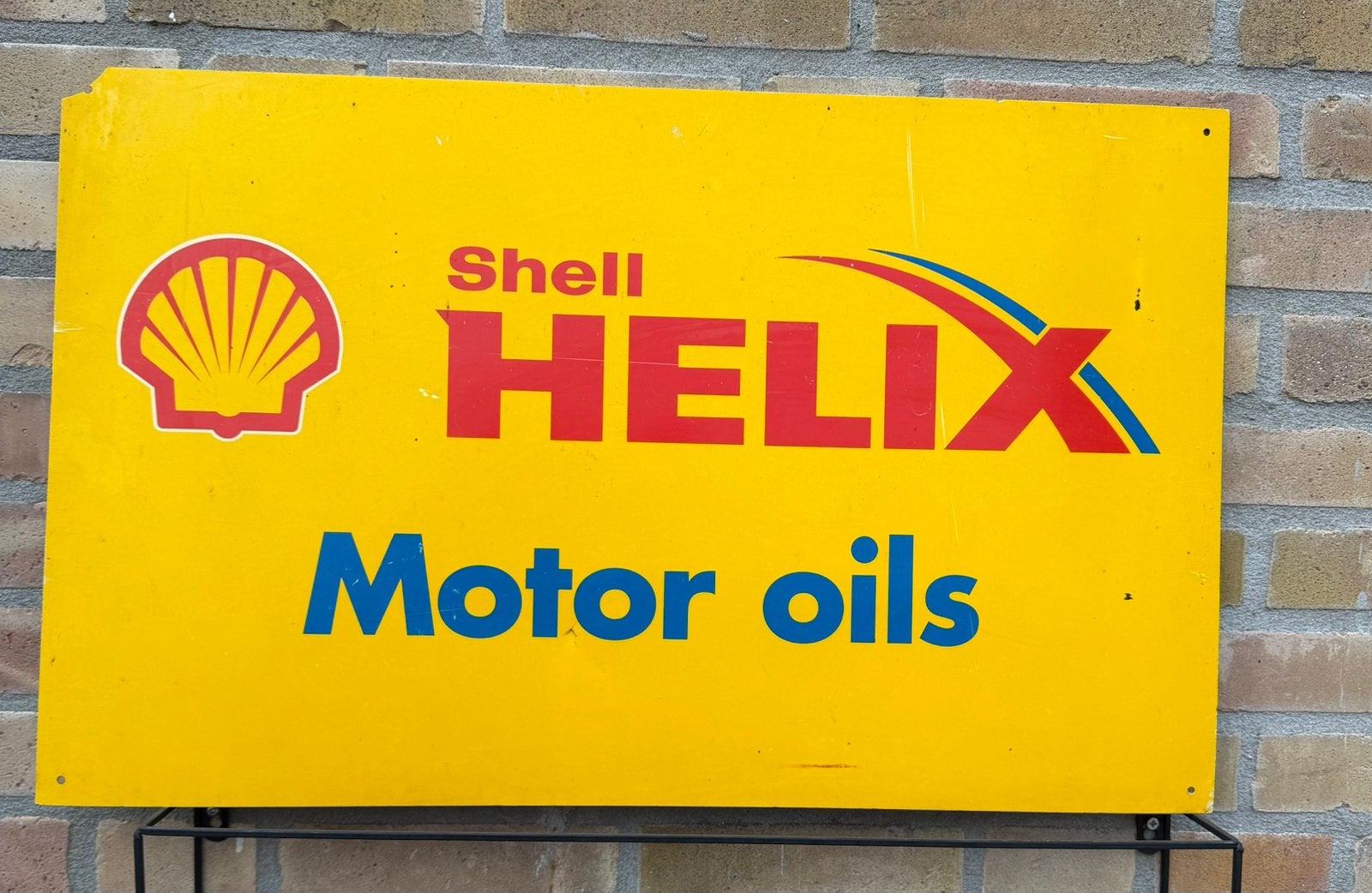 RECLAMEBORD HELIX MOTOR OILS SHELL, Ophalen of Verzenden, Gebruikt, Reclamebord