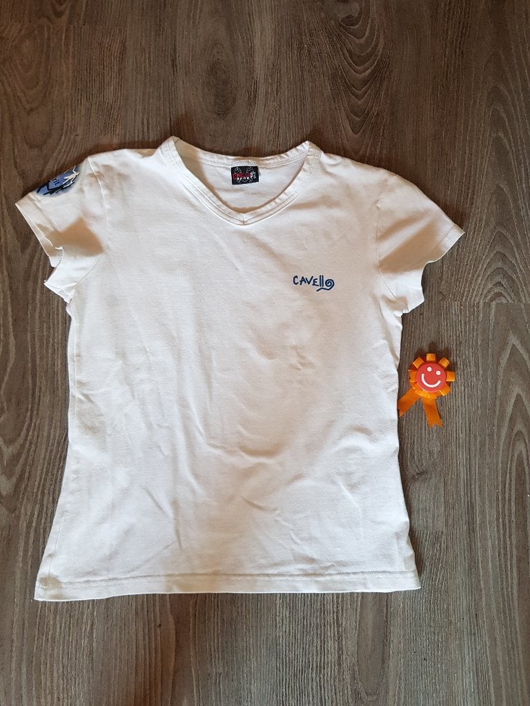 Dames/meisjes T shirt, Cavello sports maat S, Wit, Ophalen of Verzenden, Zo goed als nieuw, Korte mouw