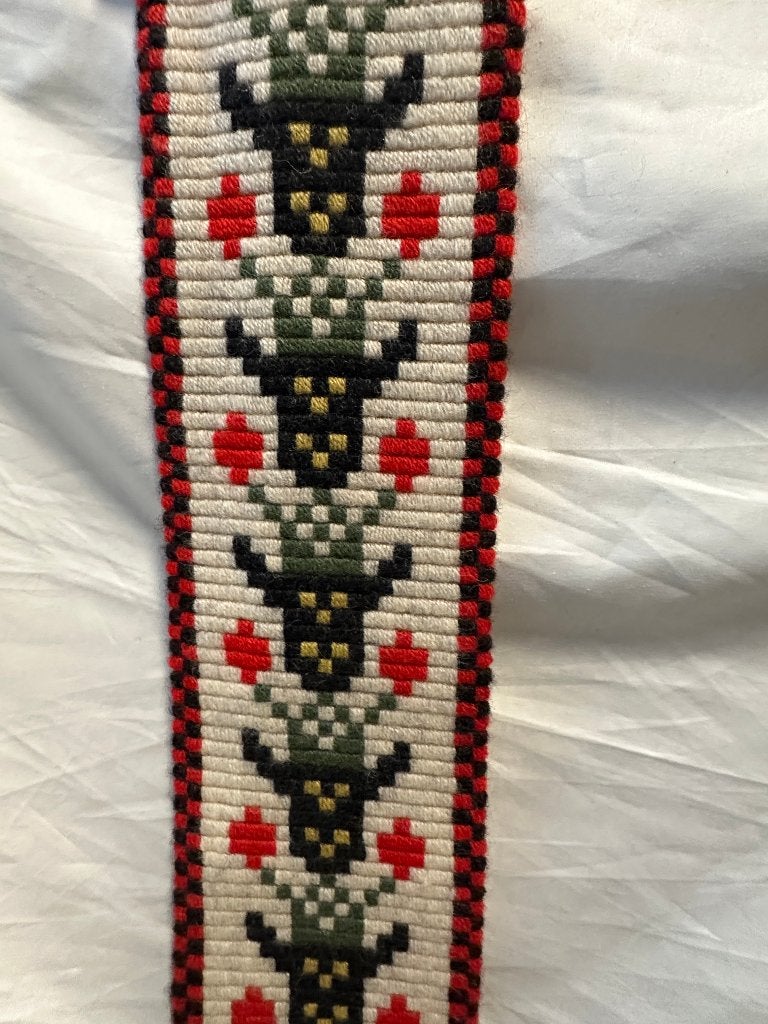Retro Handgemaakt Schellekoord met Rendieren? geborduurd, Huis en Inrichting, Gebruikt, 18 cm, Wandhanger, Meerkleurig