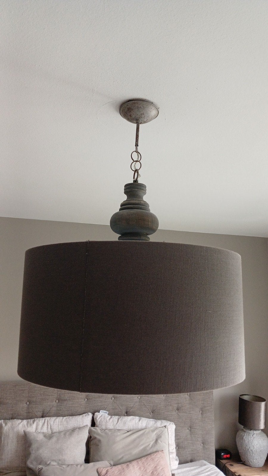 Mooie grote hanglamp - zo goed als nieuw, Ophalen, Zo goed als nieuw, Hout, Modern landelijk