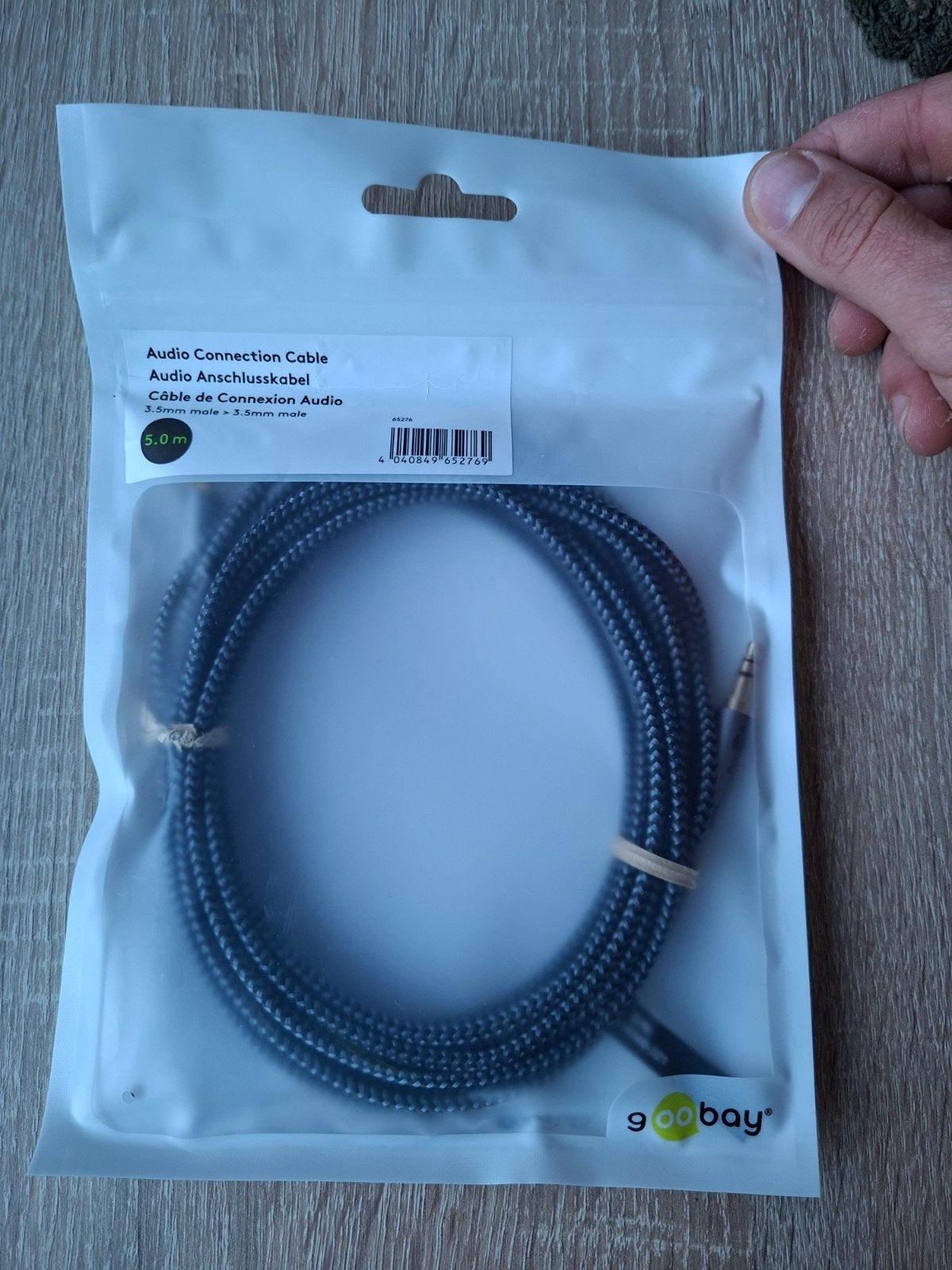 Audio kabel 3.5mm male naar 3.5mm male - 5 meter, Ophalen of Verzenden, Zo goed als nieuw, 5 tot 10 meter, Overige kabels