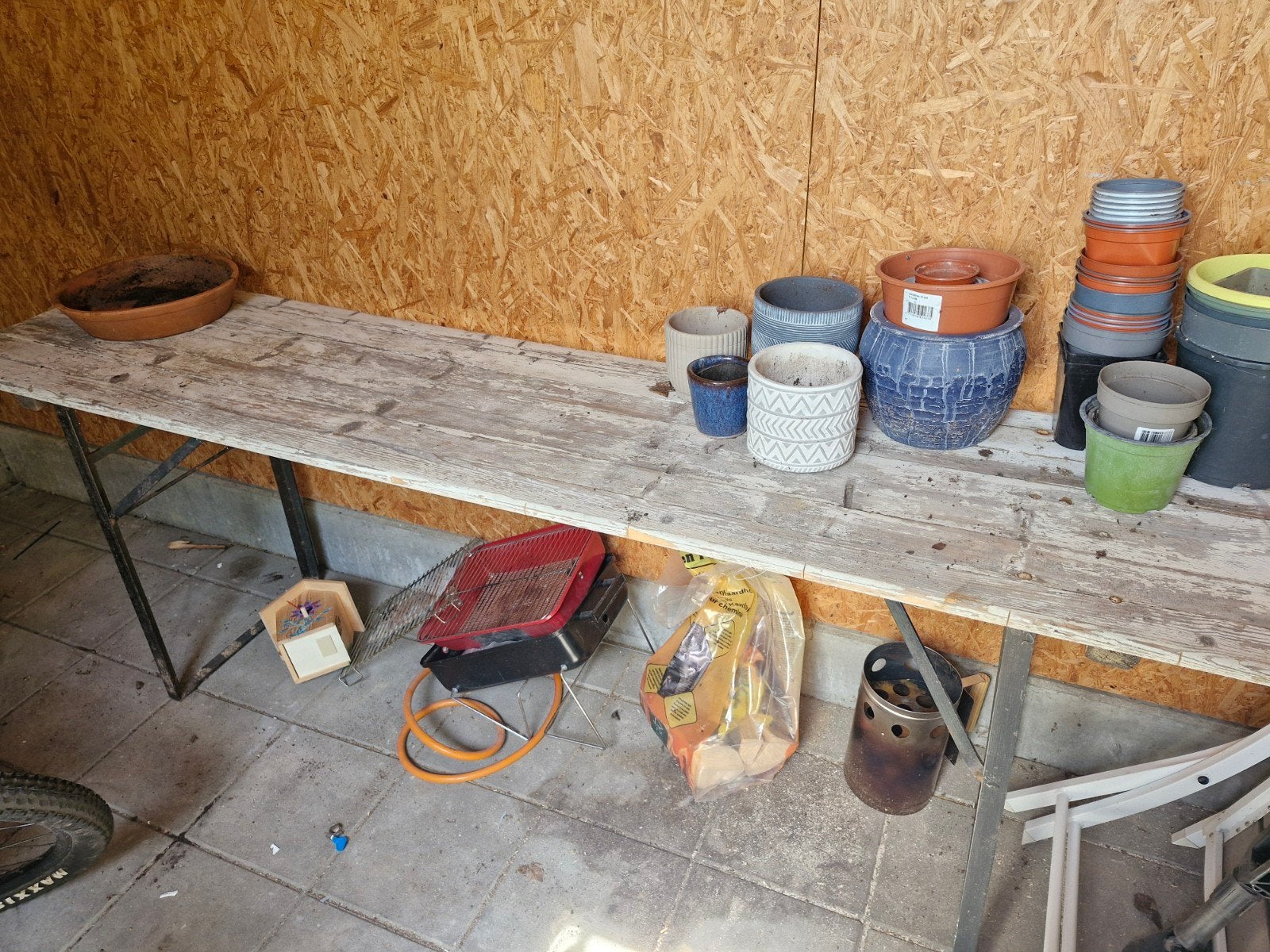 Opklapbare tuin/schuur tafel, Tuin en Terras, Ophalen, Rechthoekig