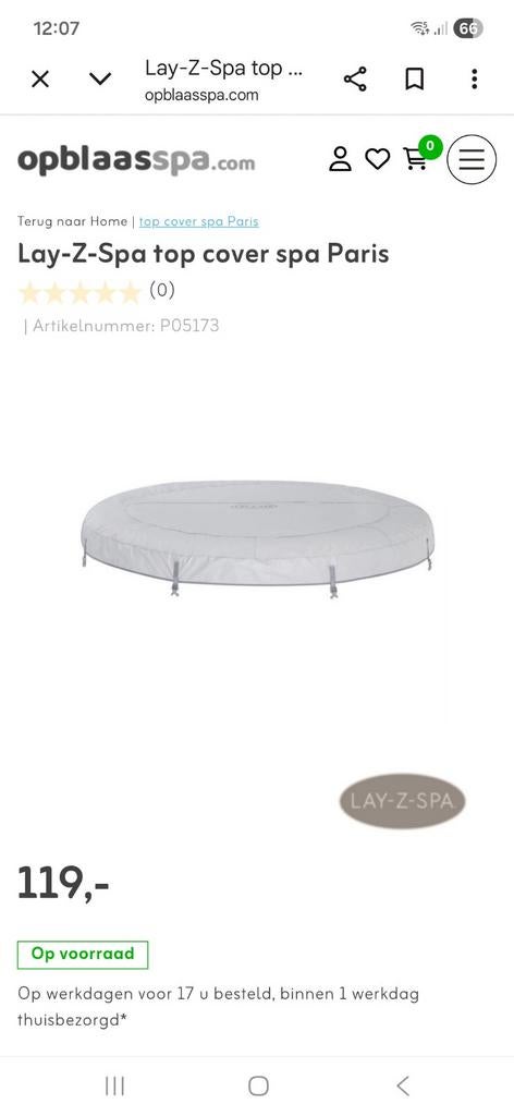 Lay-Z-Spa Paris opblaasbare afdekhoes, Ophalen, Gebruikt, Afdekzeil, Opblaasbaar