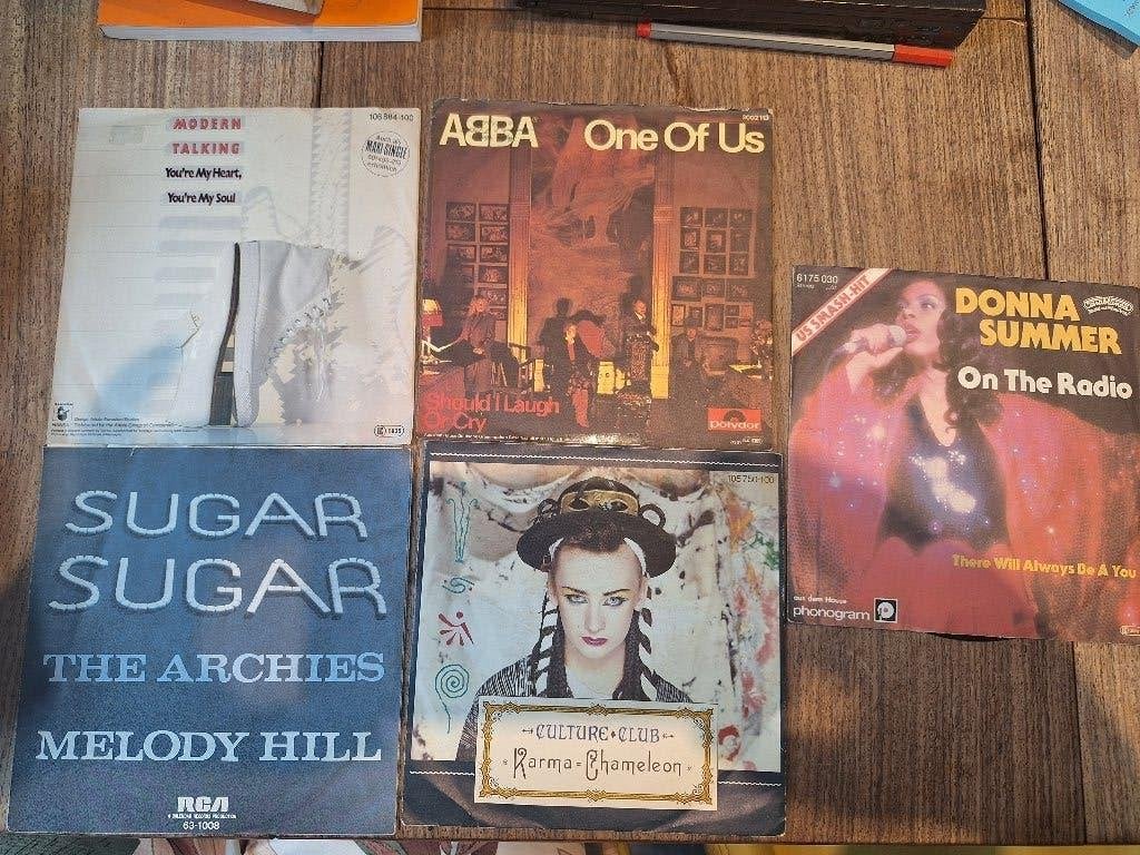 7" vinyl singles vintage records 1969-1984, German pressings, Ophalen of Verzenden, Gebruikt, 7 inch, Pop