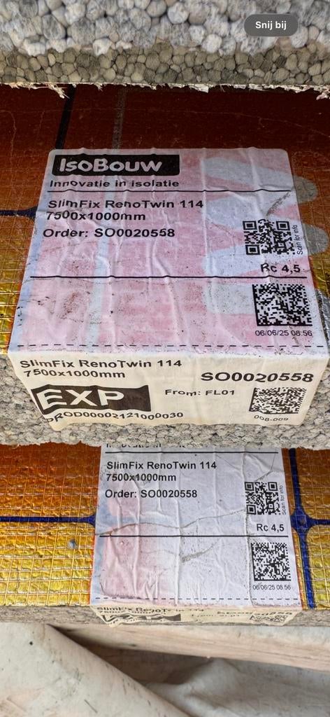 Isobouw SlimFix RenoTwin 114 - Reststukken, Overige materialen, 10 tot 15 m², Nieuw, 8 tot 12 cm
