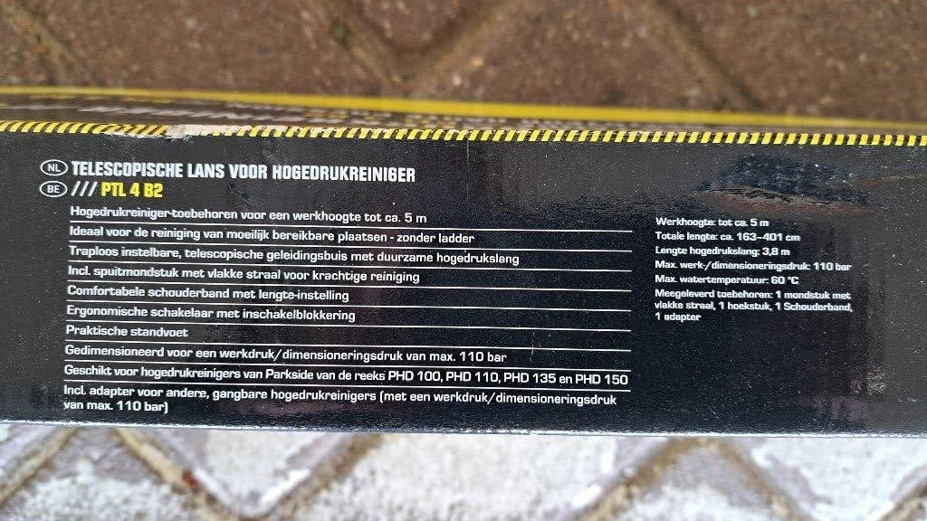 Parkside Telescopische Hogedrukreiniger Lans - 5m Werklengte, Ophalen, Nieuw, Elektrisch, Parkside