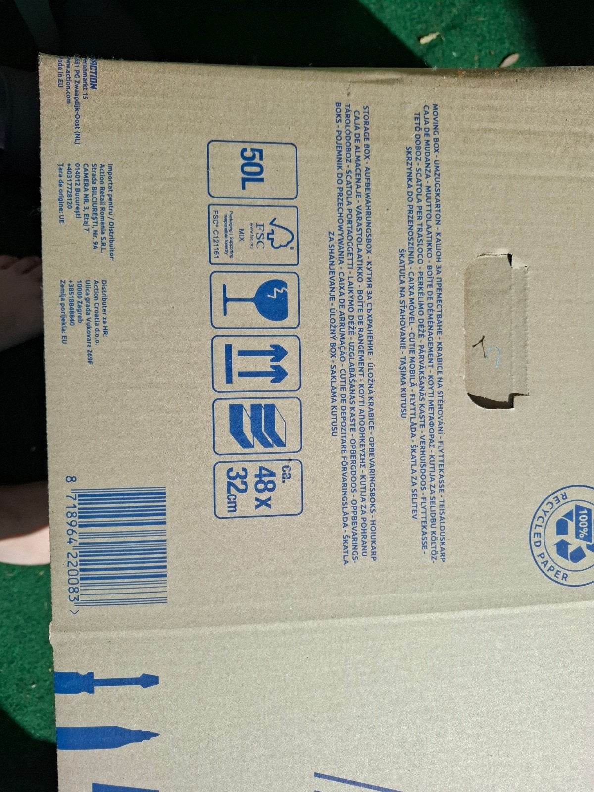14x Stevige verhuisdoos van Action - 50L, Ophalen, Doos, 40 tot 60 cm, Opvouwbaar