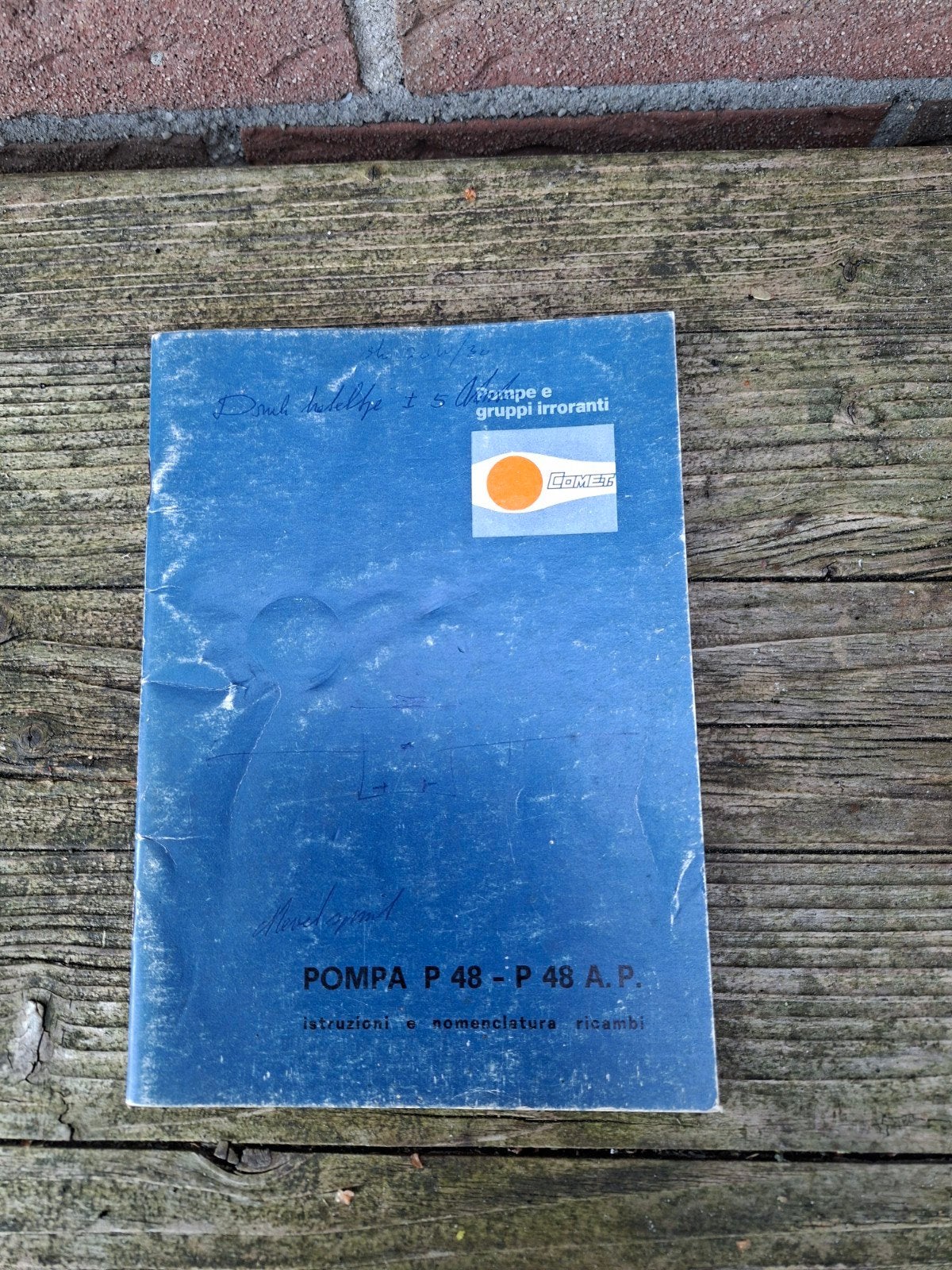 Comet Pompa P 48 - P 48 AP handleiding en onderdelenlijst, Ophalen of Verzenden, Gelezen, Werktuigbouwkunde, Comet